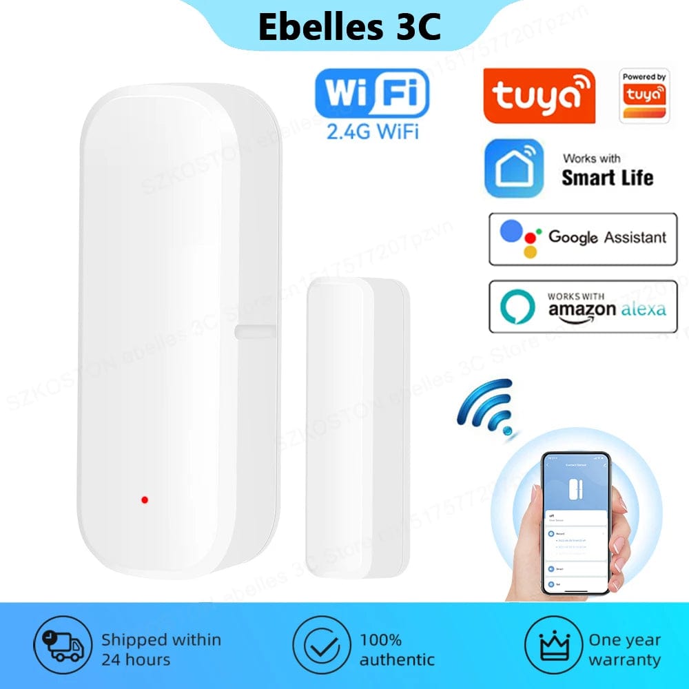 Tuya Smart Home WiFi Door and Window Sensor Alarm | Alexa/Google Voice ...