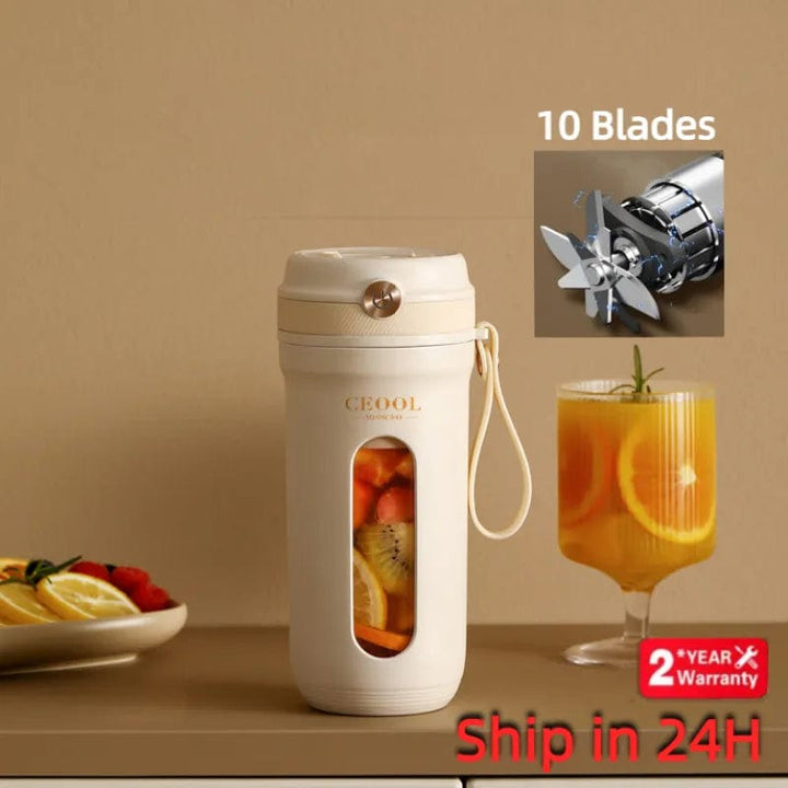 10-Blade Electric Portable Blender | 350ML USB Juicer