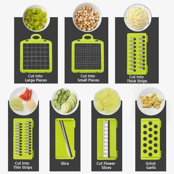 14/16-in-1 Multifunctional Vegetable Chopper & Slicer with Handle – Food Grater, Dicer and Cutter