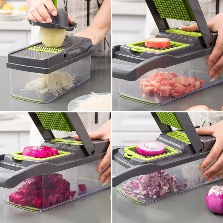 14/16-in-1 Multifunctional Vegetable Chopper & Slicer with Handle – Food Grater, Dicer and Cutter