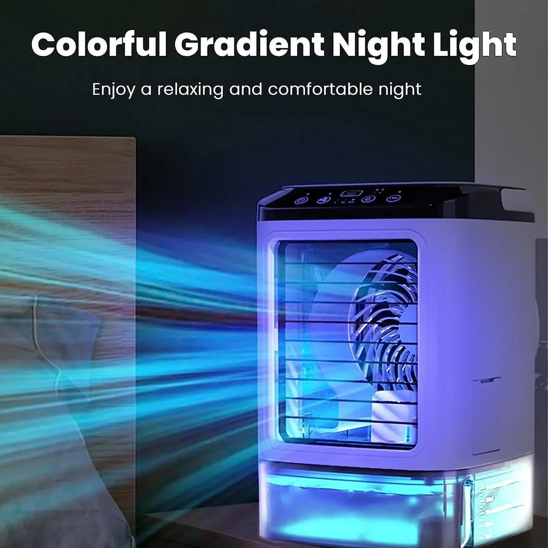 Portable Air Conditioner | Dual Spray Desktop Fan | 3-Speed Mute Air Cooler | Night Light Electric Home Fan