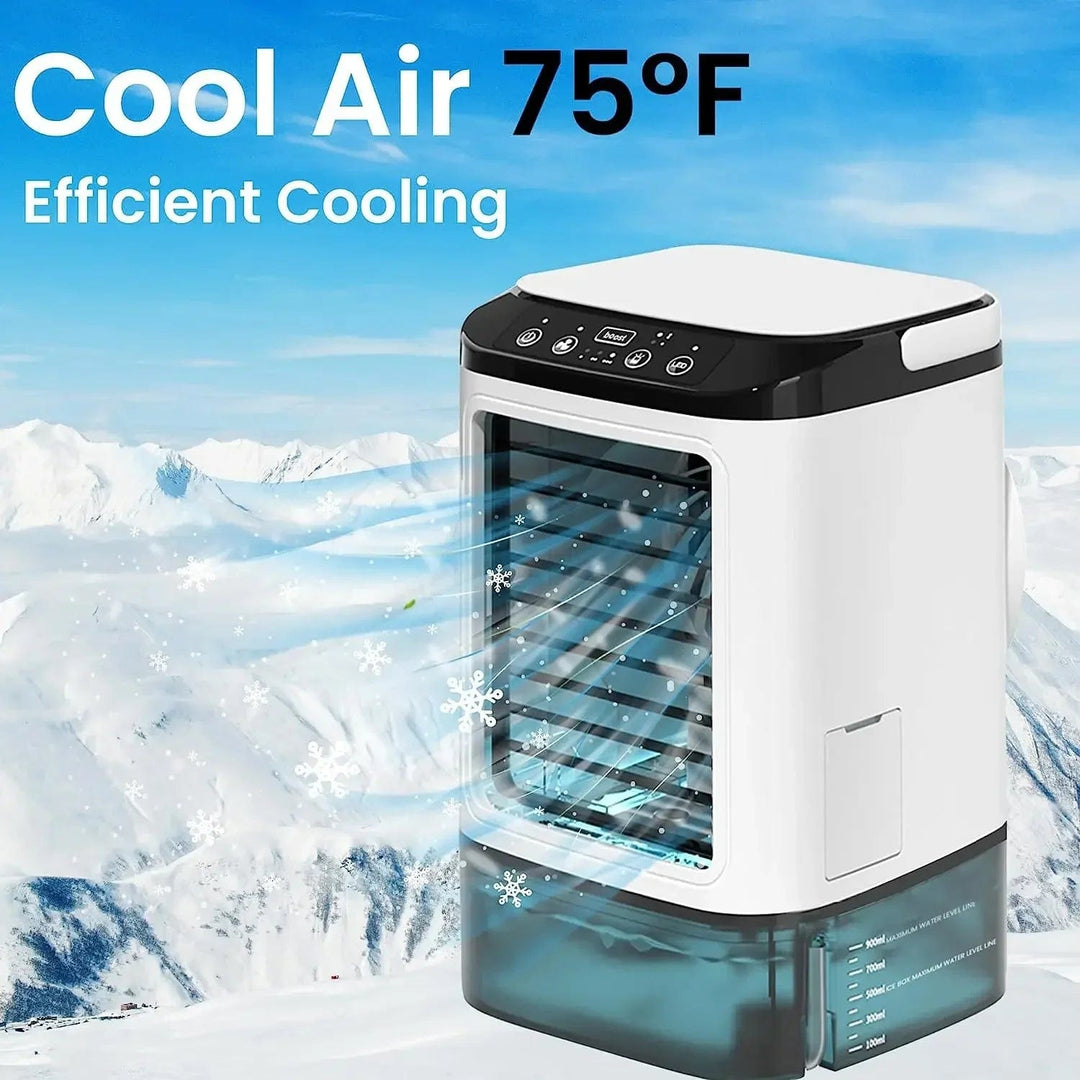 Portable Air Conditioner | Dual Spray Desktop Fan | 3-Speed Mute Air Cooler | Night Light Electric Home Fan