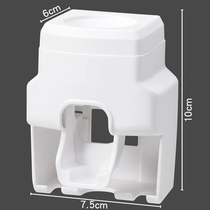 Automatic Toothpaste Dispenser and Toothbrush Holder; Family Bathroom Toothpaste Squeezer