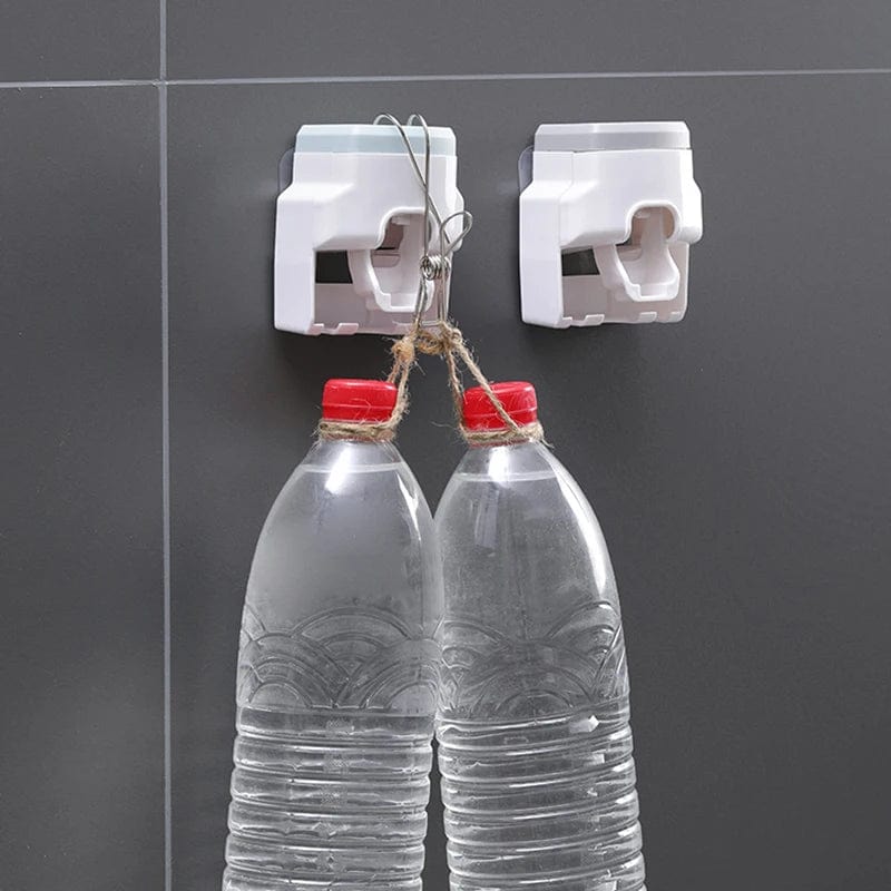 Automatic Toothpaste Dispenser and Toothbrush Holder; Family Bathroom Toothpaste Squeezer