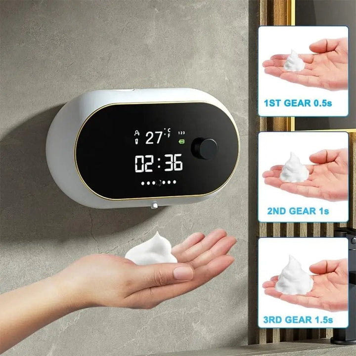 Creative Liquid Foam Soap Dispenser; Time & Temperature Display; Human Body Sensor