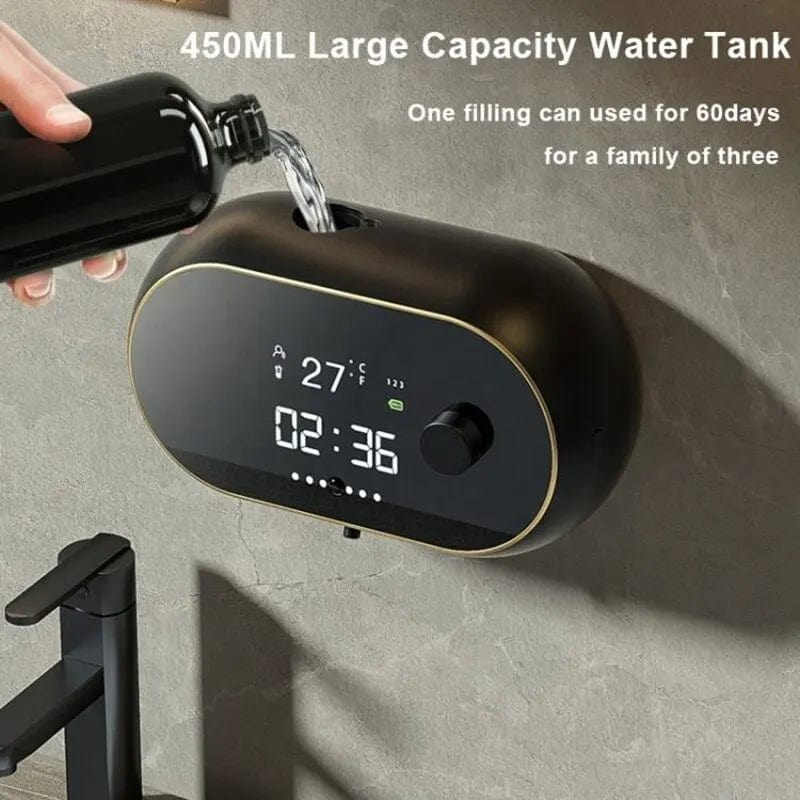 Creative Liquid Foam Soap Dispenser; Time & Temperature Display; Human Body Sensor