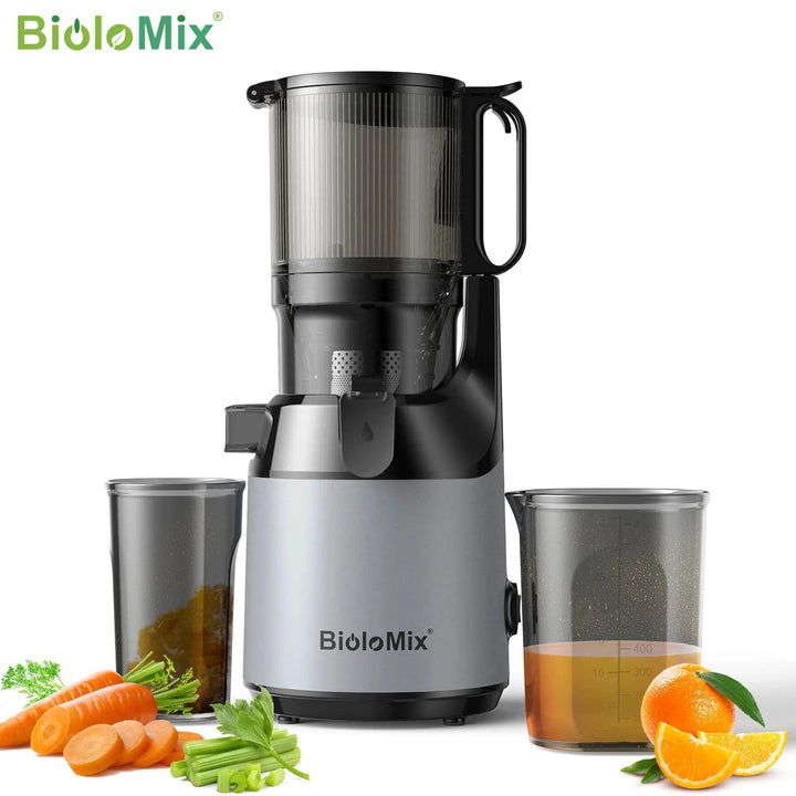 BioloMix Cold Press Juicer; 130mm Feed Chute; High Juice Yield; BPA Free Slow Masticating Juicer