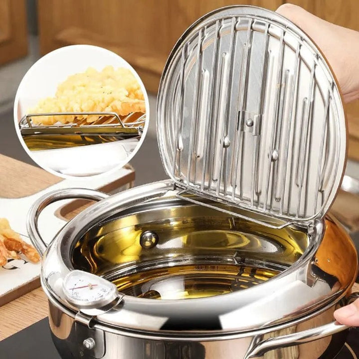 Stainless Steel Oil Fryer With Thermometer