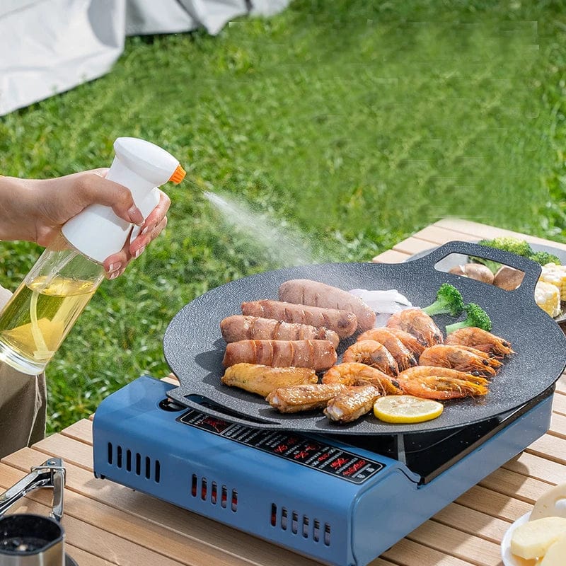 GIANXI Grill Pan; Korean Round Non-Stick Barbecue Plate - Ideal for Outdoor Travel, Camping, and Frying