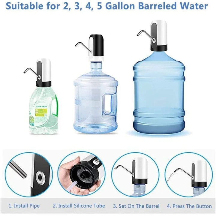 Portable Water Dispenser Pump | USB Rechargeable Pump for 5 Gallon Bottles