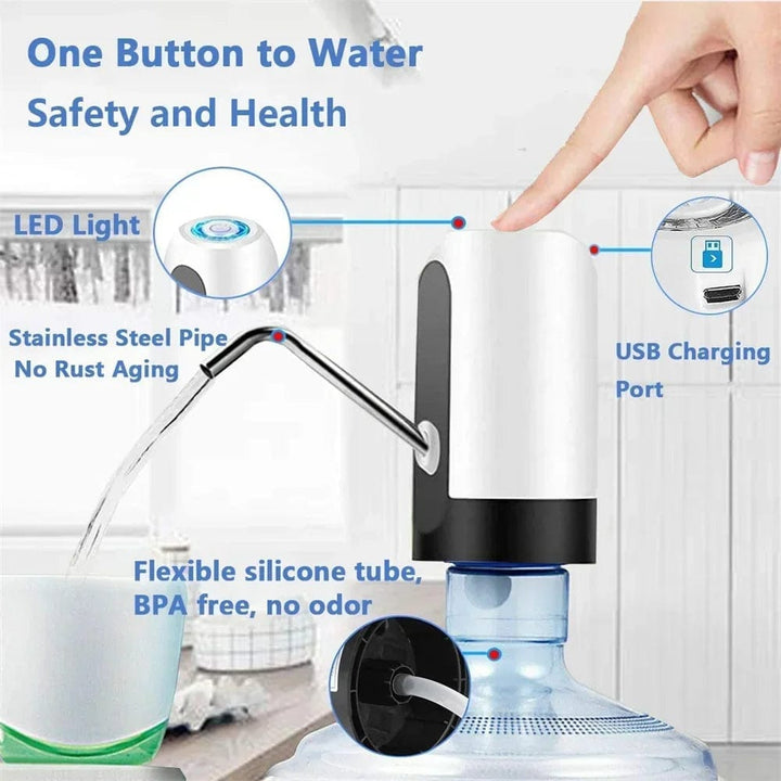 Portable Water Dispenser Pump | USB Rechargeable Pump for 5 Gallon Bottles