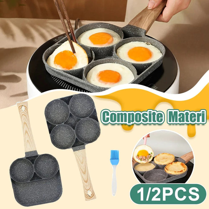 2/4-Hole Non-stick, Thickened Omelet Pan