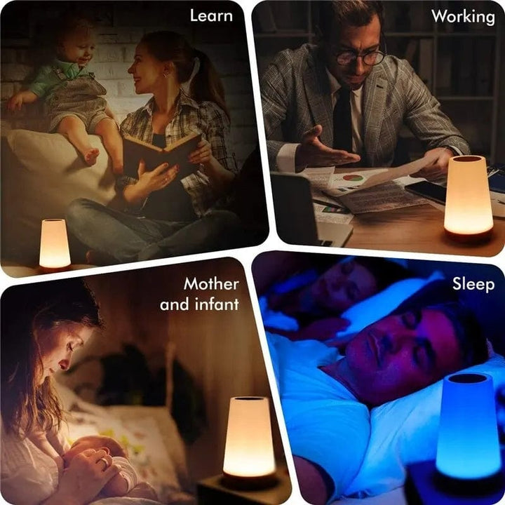 Bedside Table Lamp | 13 Color-Changing, Touch Night Light, RGB, Remote, Dimmable, USB Rechargeable