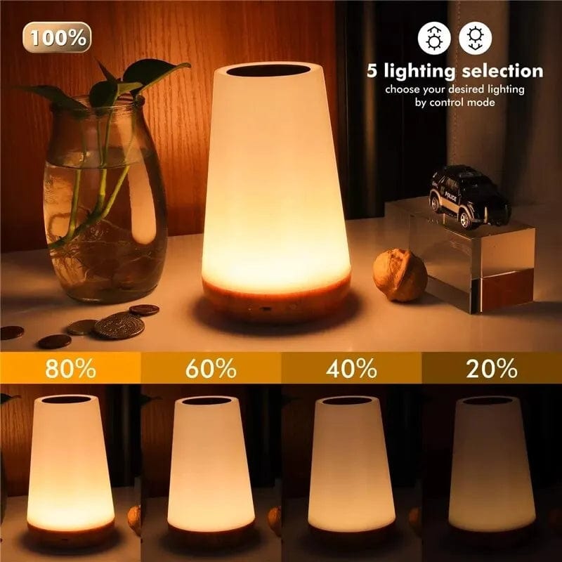 Bedside Table Lamp | 13 Color-Changing, Touch Night Light, RGB, Remote, Dimmable, USB Rechargeable