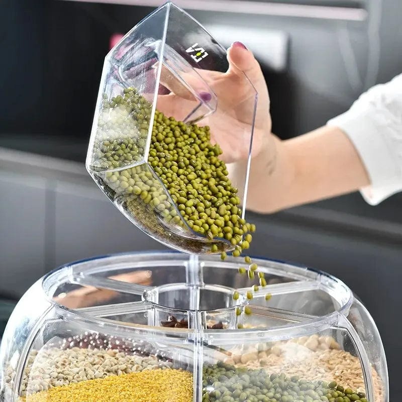 360° Rotating Grain Dispenser; Grain Storage Box