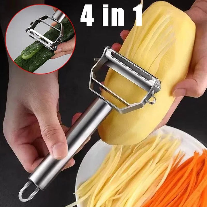 4-in-1 Peeler Multifunction Grater; Vegetable Fruit Peeler; Stainless Steel Potato Slicer