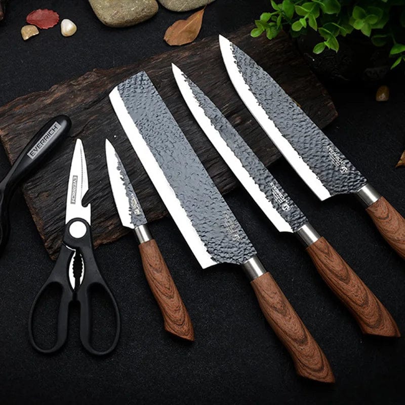 Stainless Steel Kitchen Knife Set with Tools