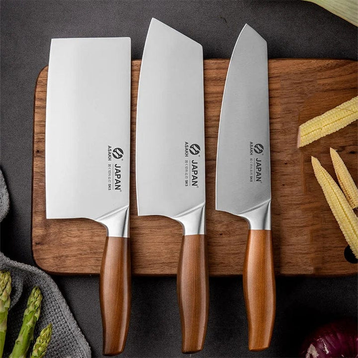 Premium Japanese Chef Knife Set | Meat, Fish, Vegetable Cutter, Stainless Steel Butcher Cleaver in Box