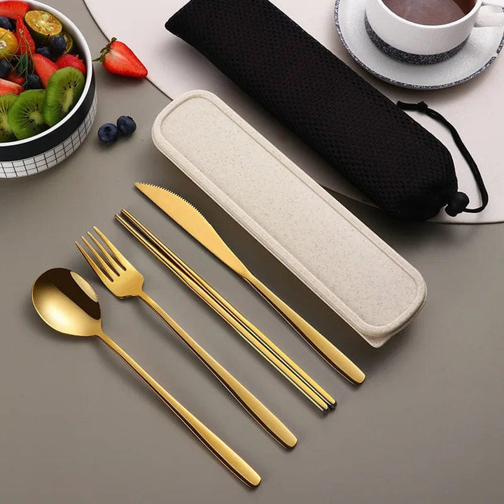 High Quality 304 Stainless Steel Portable Cutlery Set | Travel Flatware with Box; Dinnerware, Tableware Set