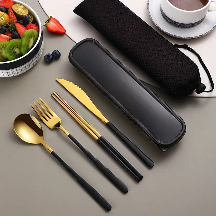 High Quality 304 Stainless Steel Portable Cutlery Set | Travel Flatware with Box; Dinnerware, Tableware Set