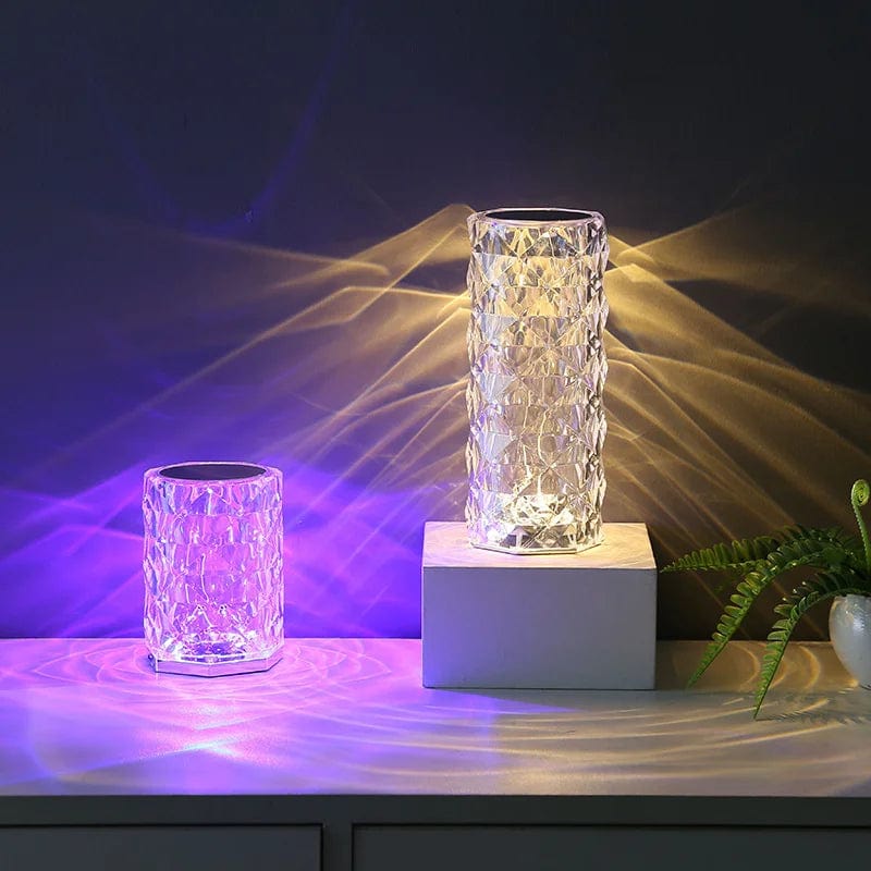 3/16 Colors LED Crystal Table Lamp; Rose Light Projector; USB LED Bedroom Light