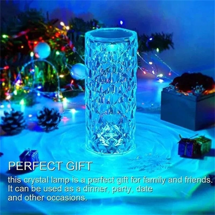 3/16 Colors LED Crystal Table Lamp; Rose Light Projector; USB LED Bedroom Light