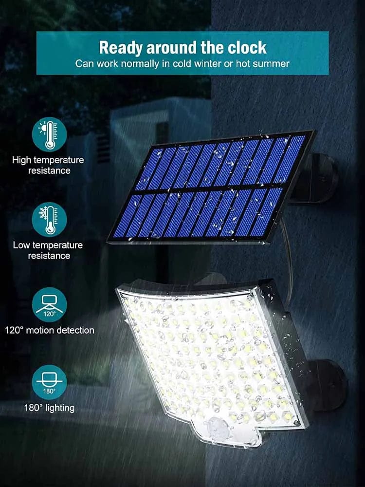 106LED Solar Outdoor Waterproof Floodlight with Motion Sensor and Remote Control