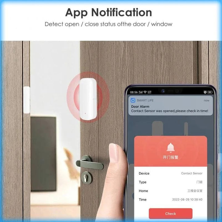 Tuya Smart Home WiFi Door and Window Sensor Alarm | Alexa/Google Voice Control